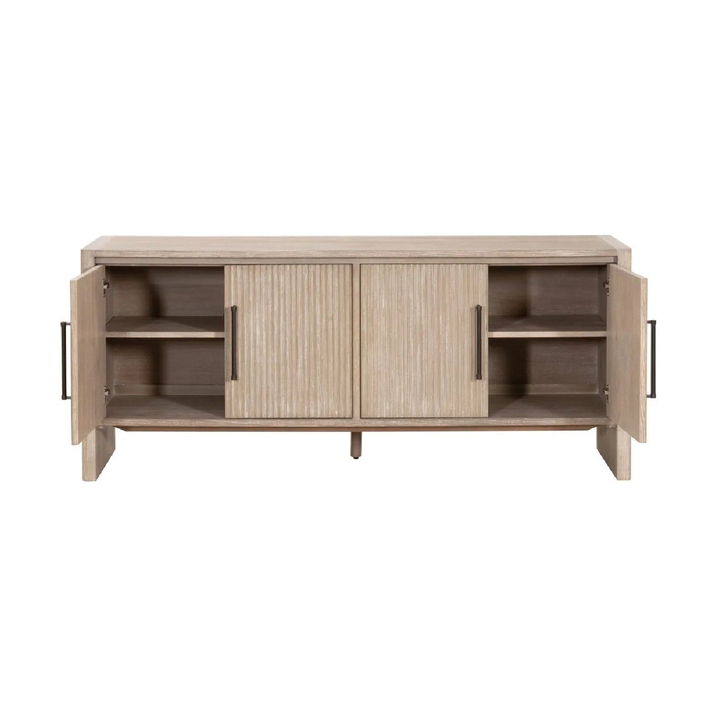 Luxury Natural Gray Acacia 4-Door Sideboard European Style for Villa