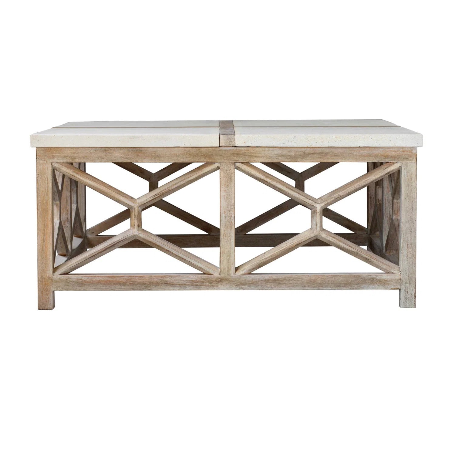 Luxury Natural Limestone Square Coffee Table Modern Italian Style for Villa