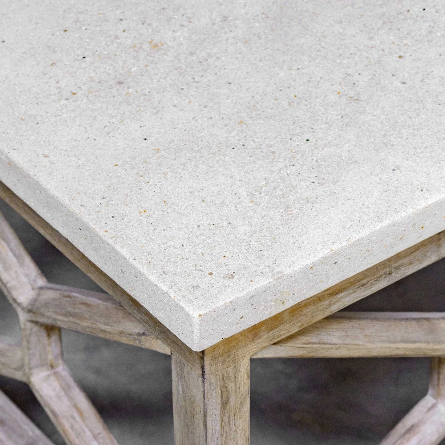 Luxury Natural Limestone Square Coffee Table Modern Italian Style for Villa
