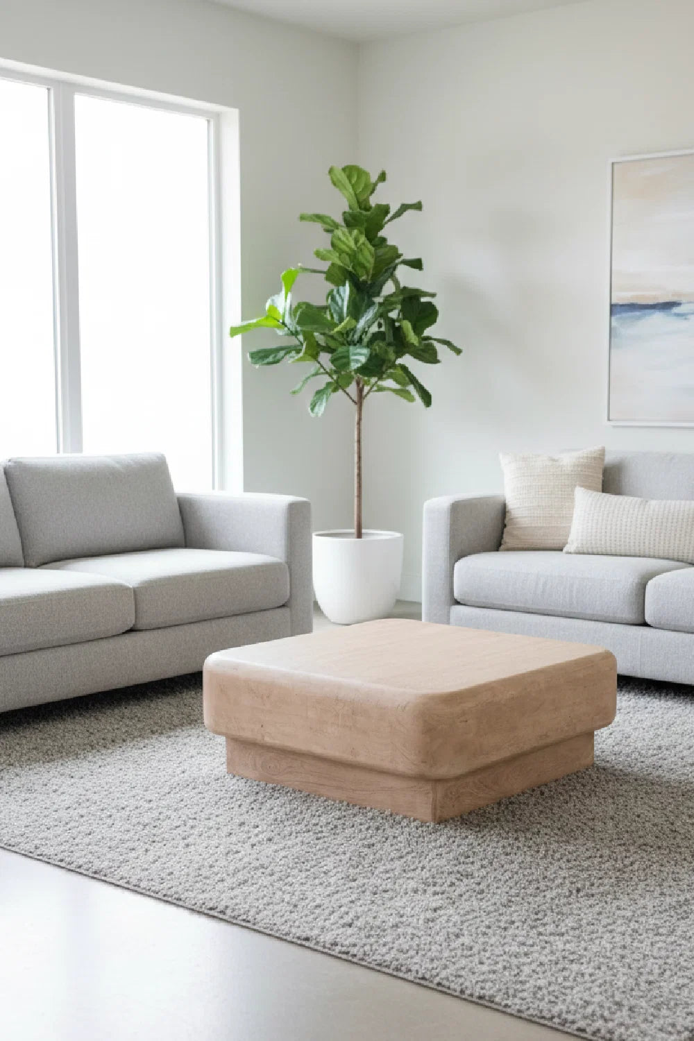Luxury Natural Mango Wood Coffee Table Modern Italian Style for Villa