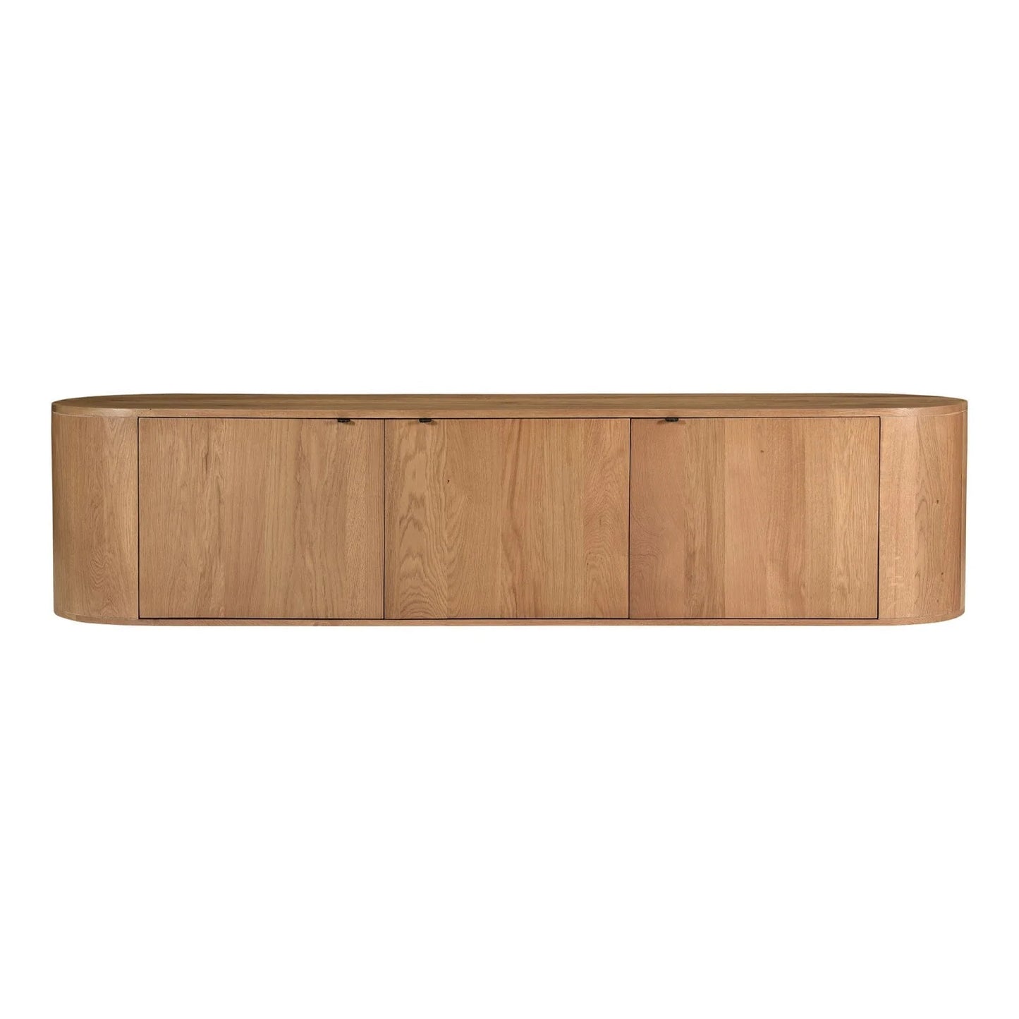 Luxury Natural Oak 3-Door Media Unit Modern Italian Style for Villa