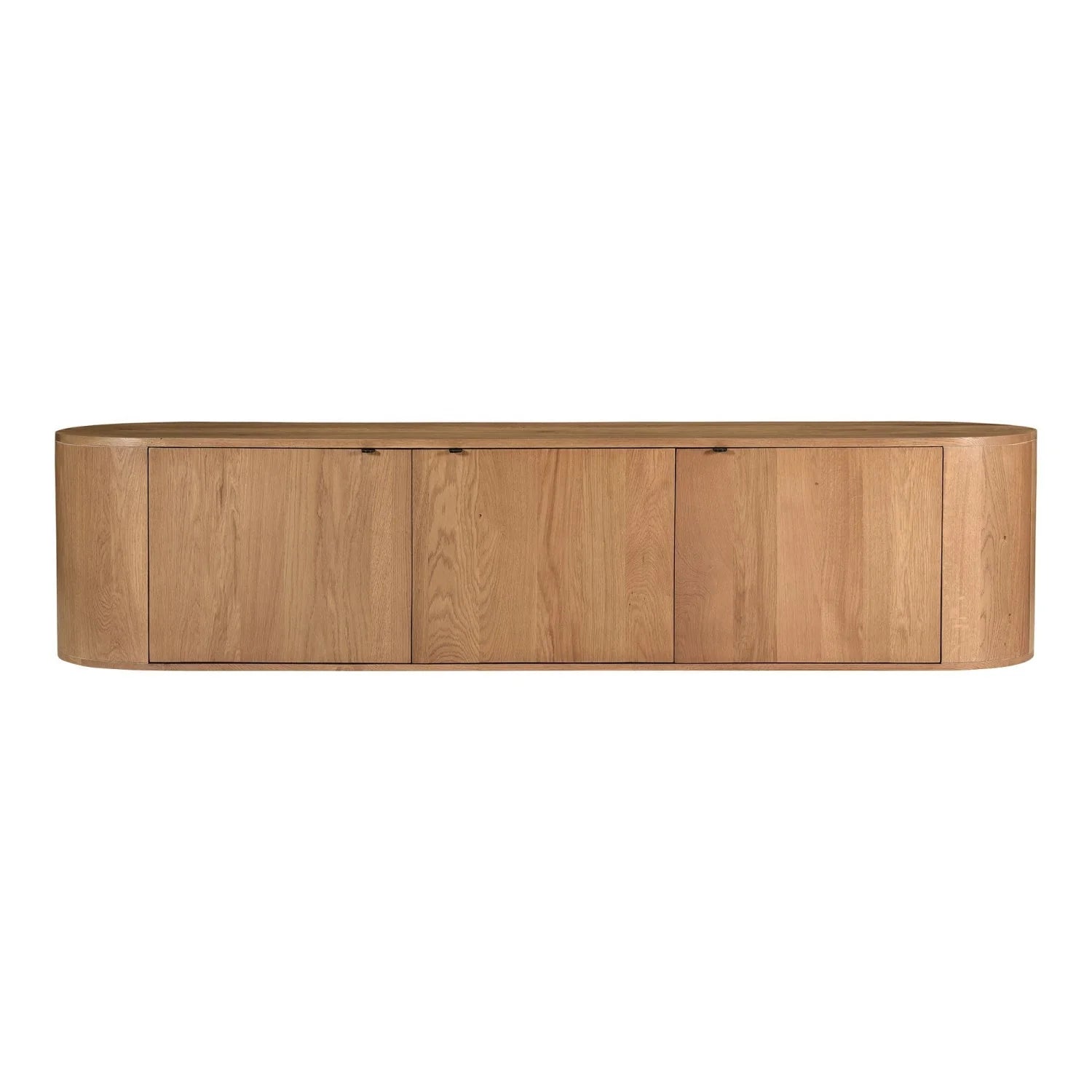 Luxury Natural Oak 3-Door Media Unit Modern Italian Style for Villa