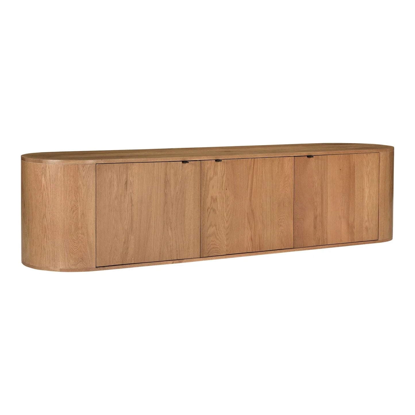 Luxury Natural Oak 3-Door Media Unit Modern Italian Style for Villa