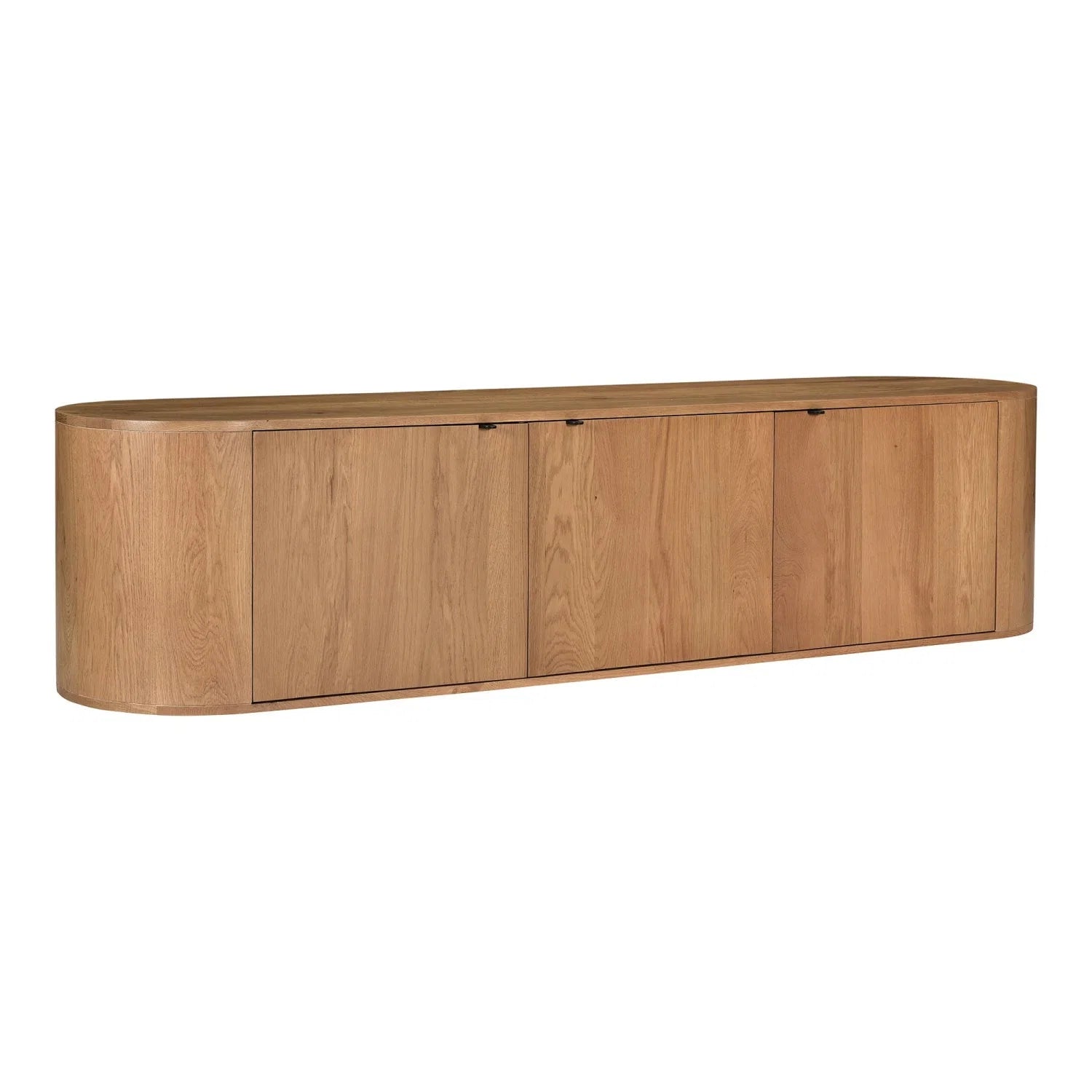 Luxury Natural Oak 3-Door Media Unit Modern Italian Style for Villa