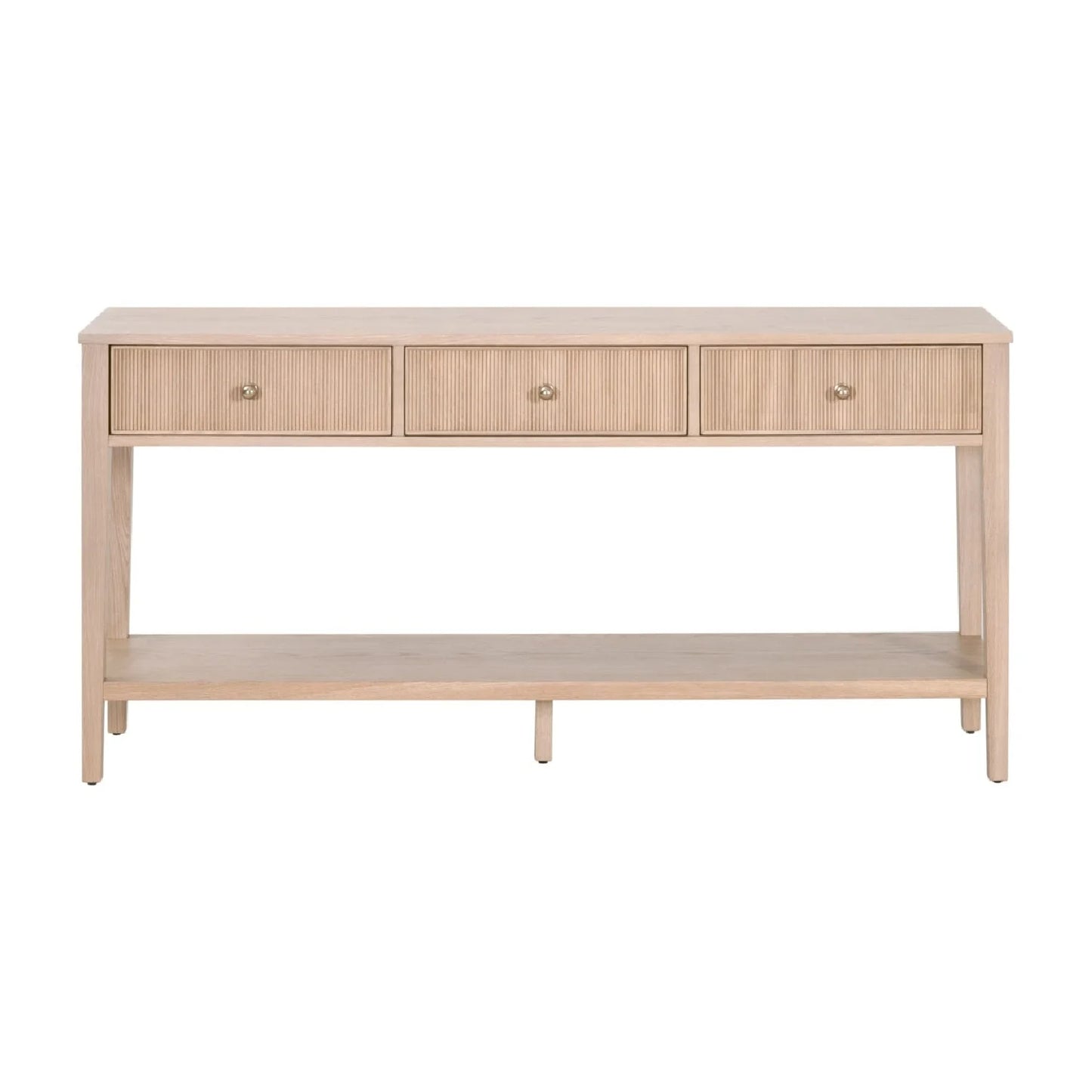 Luxury Natural Oak 3-Drawer Console Table Modern Italian Style for Villa