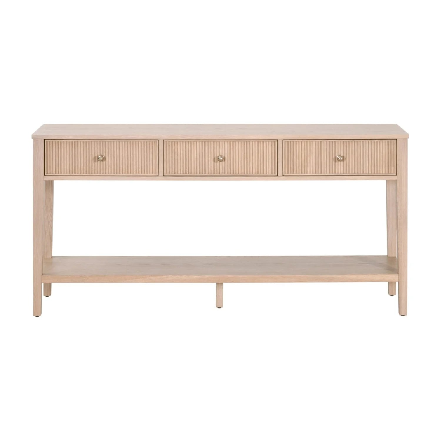 Luxury Natural Oak 3-Drawer Console Table Modern Italian Style for Villa