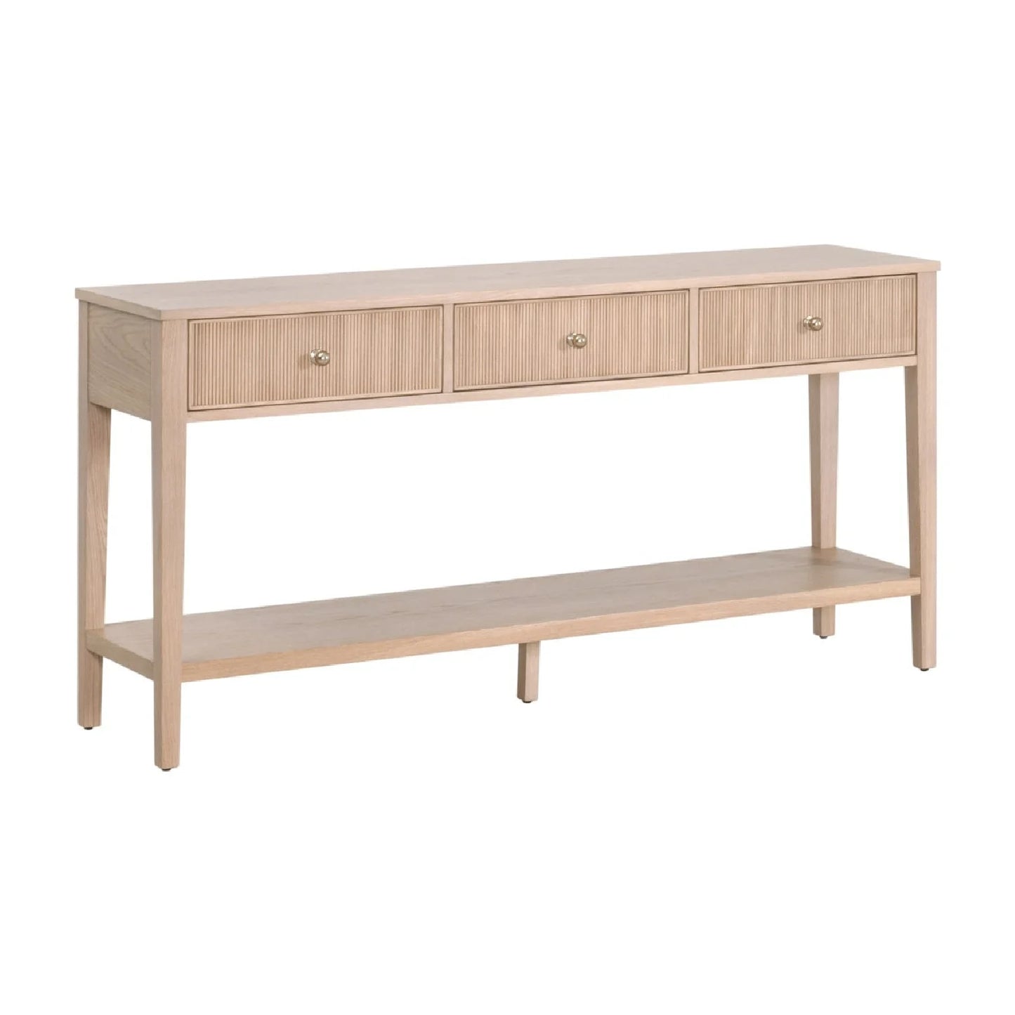 Luxury Natural Oak 3-Drawer Console Table Modern Italian Style for Villa