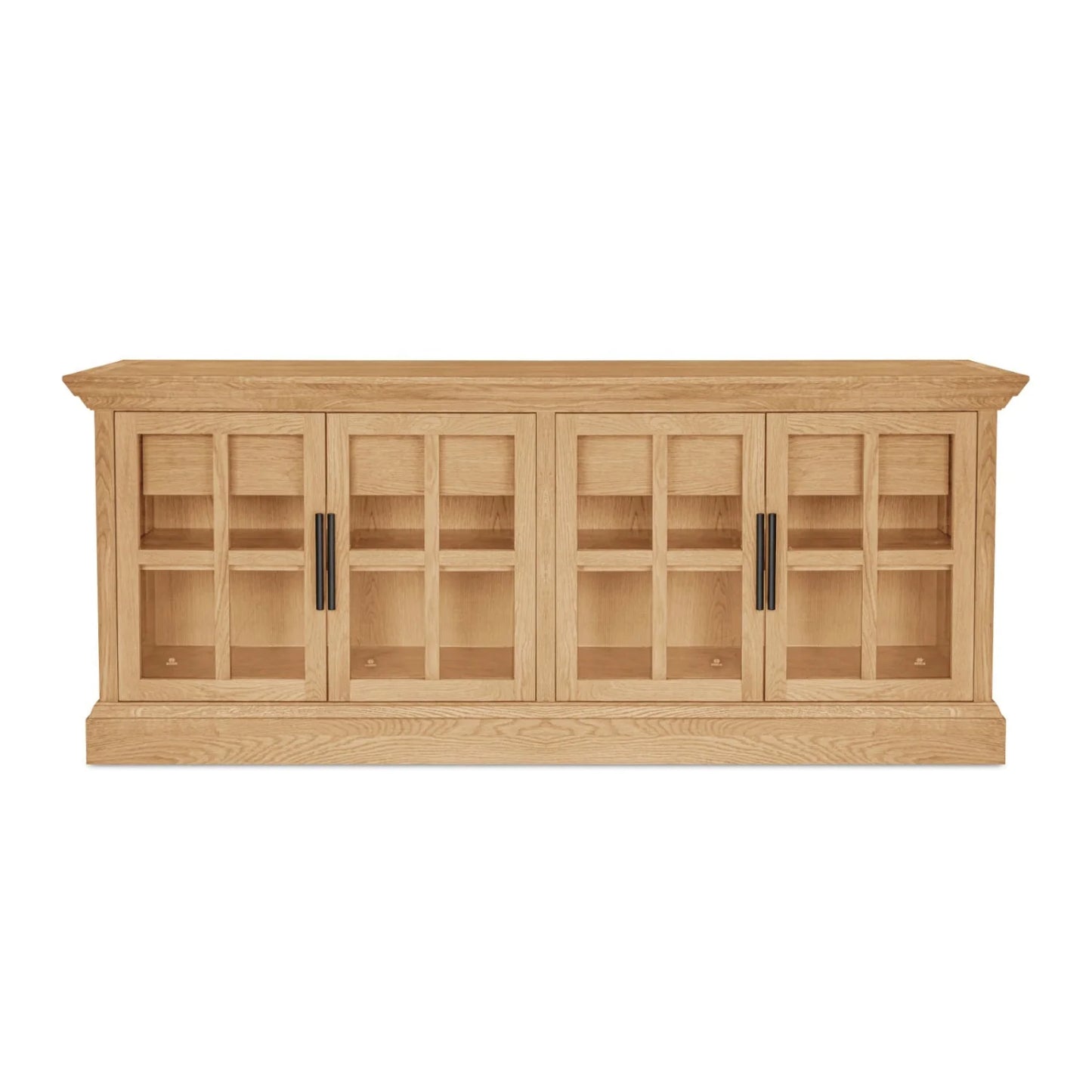 Luxury Natural Oak 4-Door Sideboard European Style for Villa