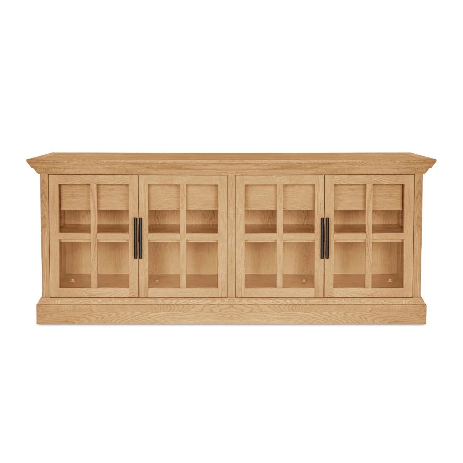 Luxury Natural Oak 4-Door Sideboard European Style for Villa