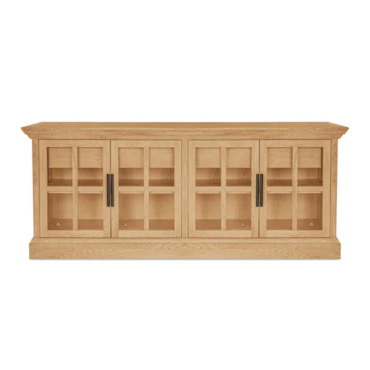 Luxury Natural Oak 4-Door Sideboard European Style for Villa