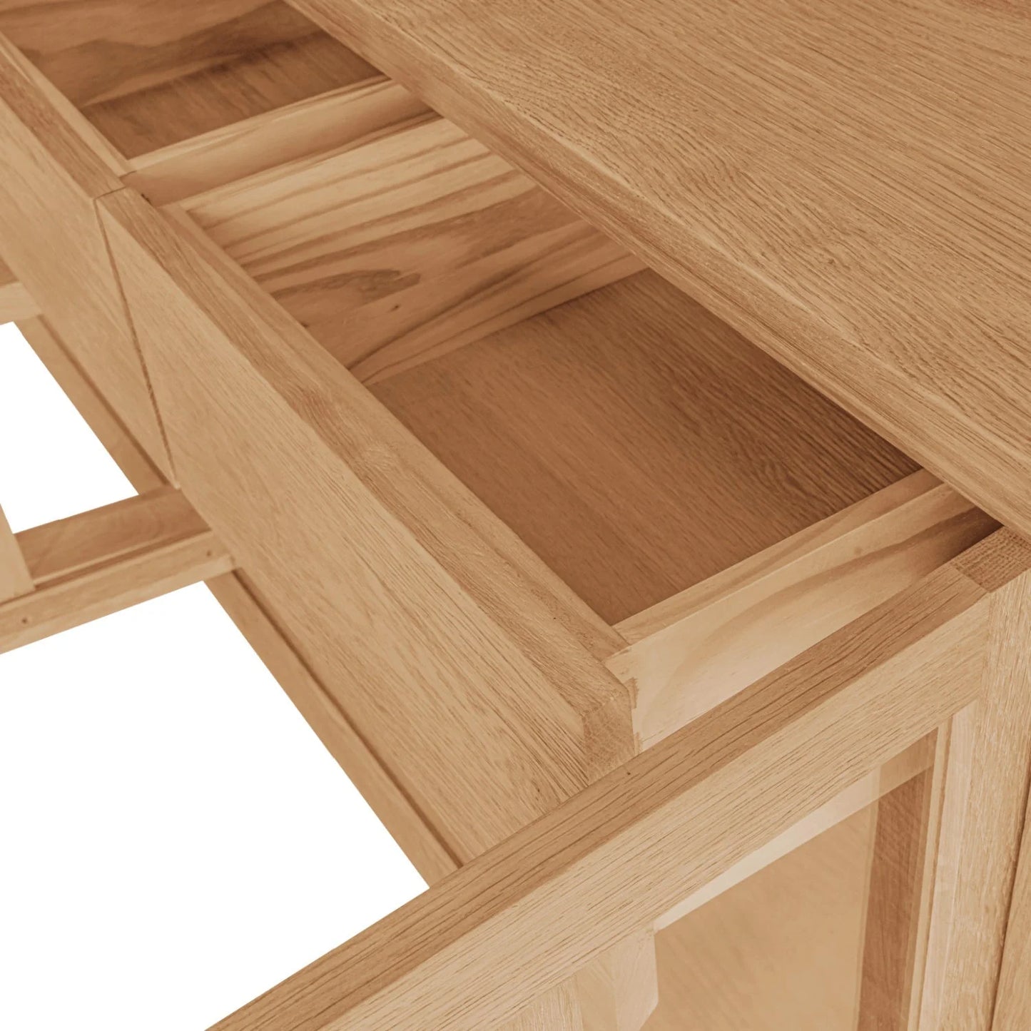 Luxury Natural Oak 4-Door Sideboard European Style for Villa