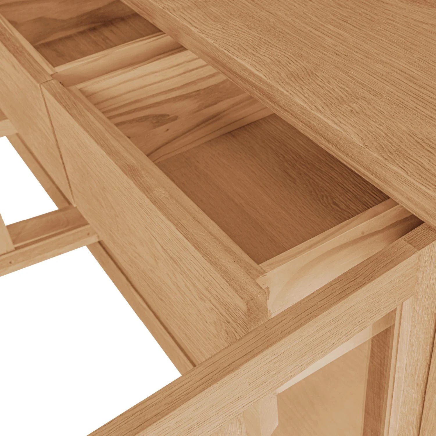 Luxury Natural Oak 4-Door Sideboard European Style for Villa