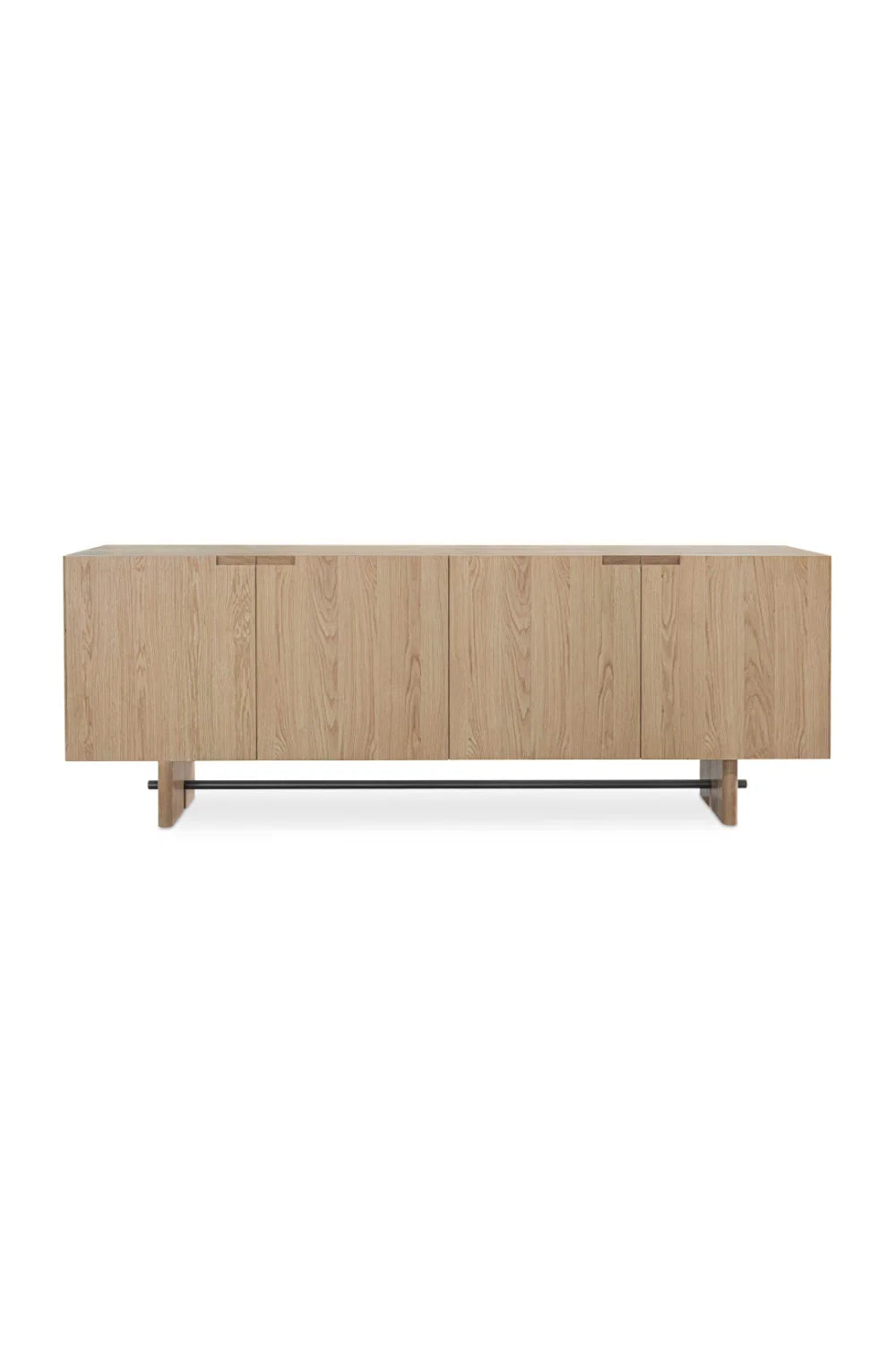 Luxury Natural Oak 4-Door Sideboard European Style for Villa