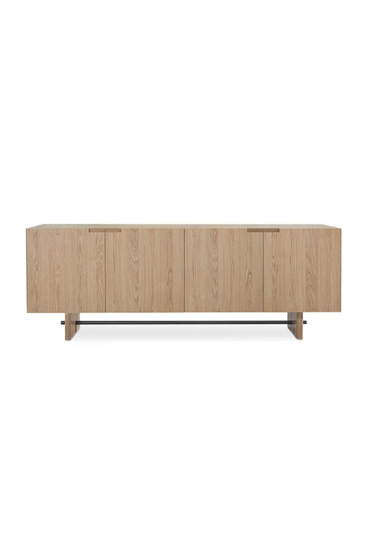 Luxury Natural Oak 4-Door Sideboard European Style for Villa