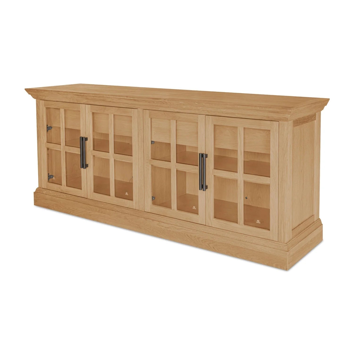 Luxury Natural Oak 4-Door Sideboard European Style for Villa