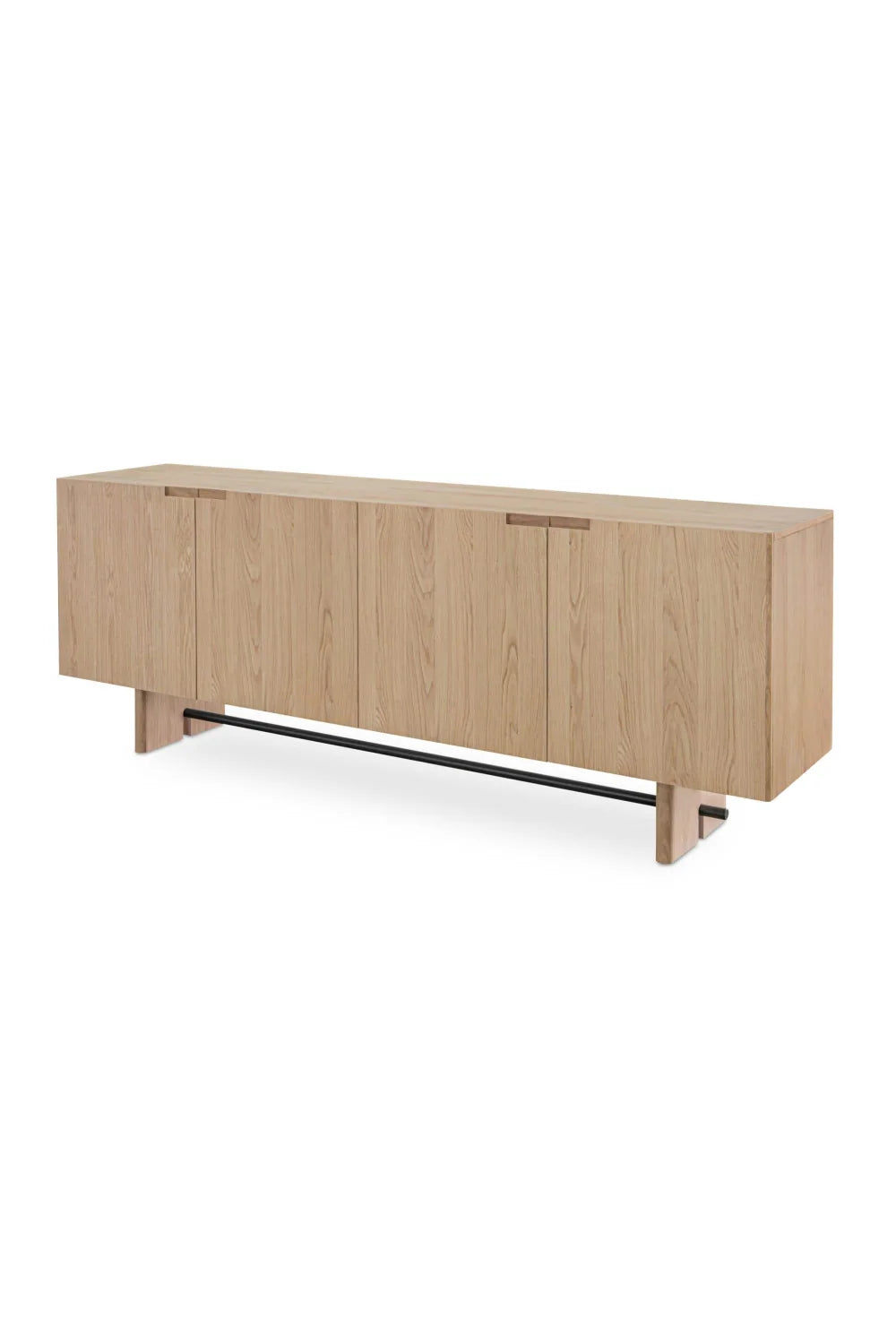 Luxury Natural Oak 4-Door Sideboard European Style for Villa