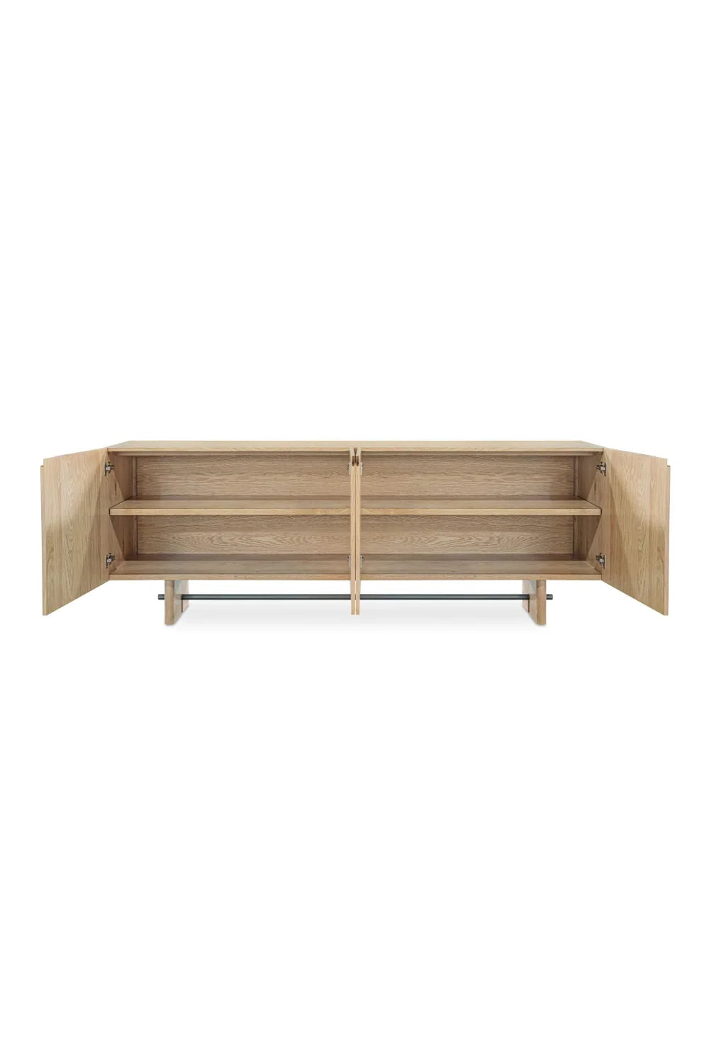 Luxury Natural Oak 4-Door Sideboard European Style for Villa