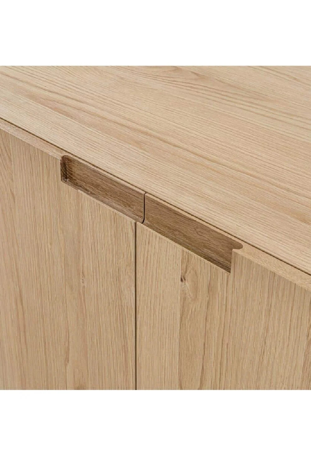 Luxury Natural Oak 4-Door Sideboard European Style for Villa