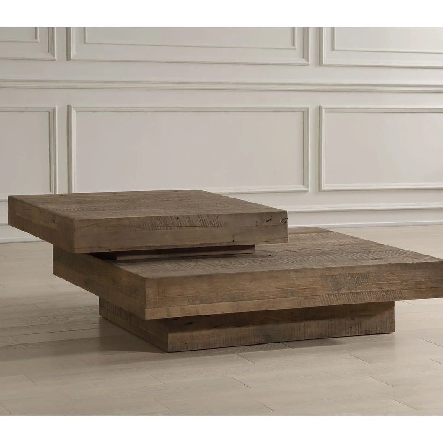 Luxury Natural Oak Coffee Table Modern Italian Style for Villa