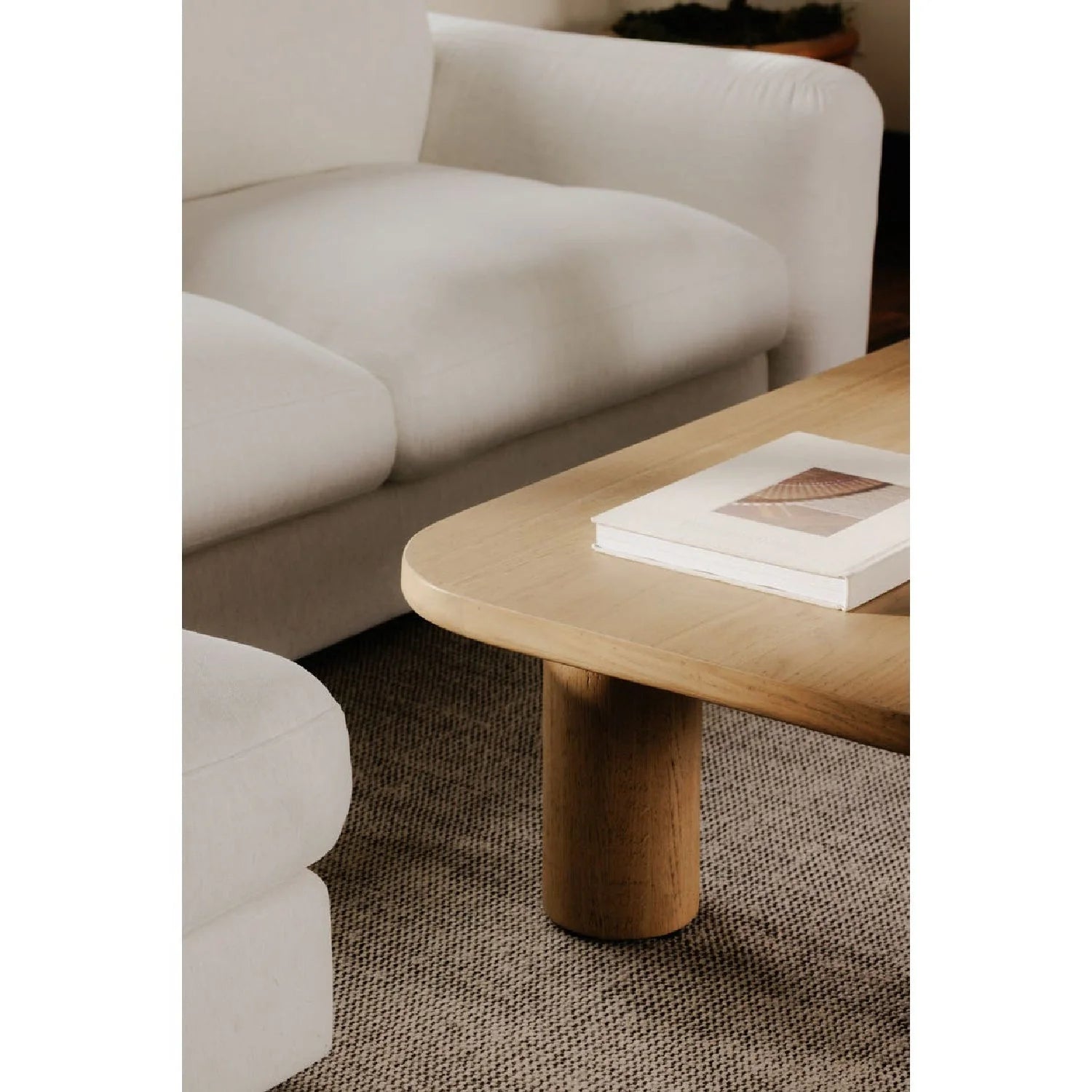 Luxury Natural Oak Coffee Table Modern Italian Style for Villa