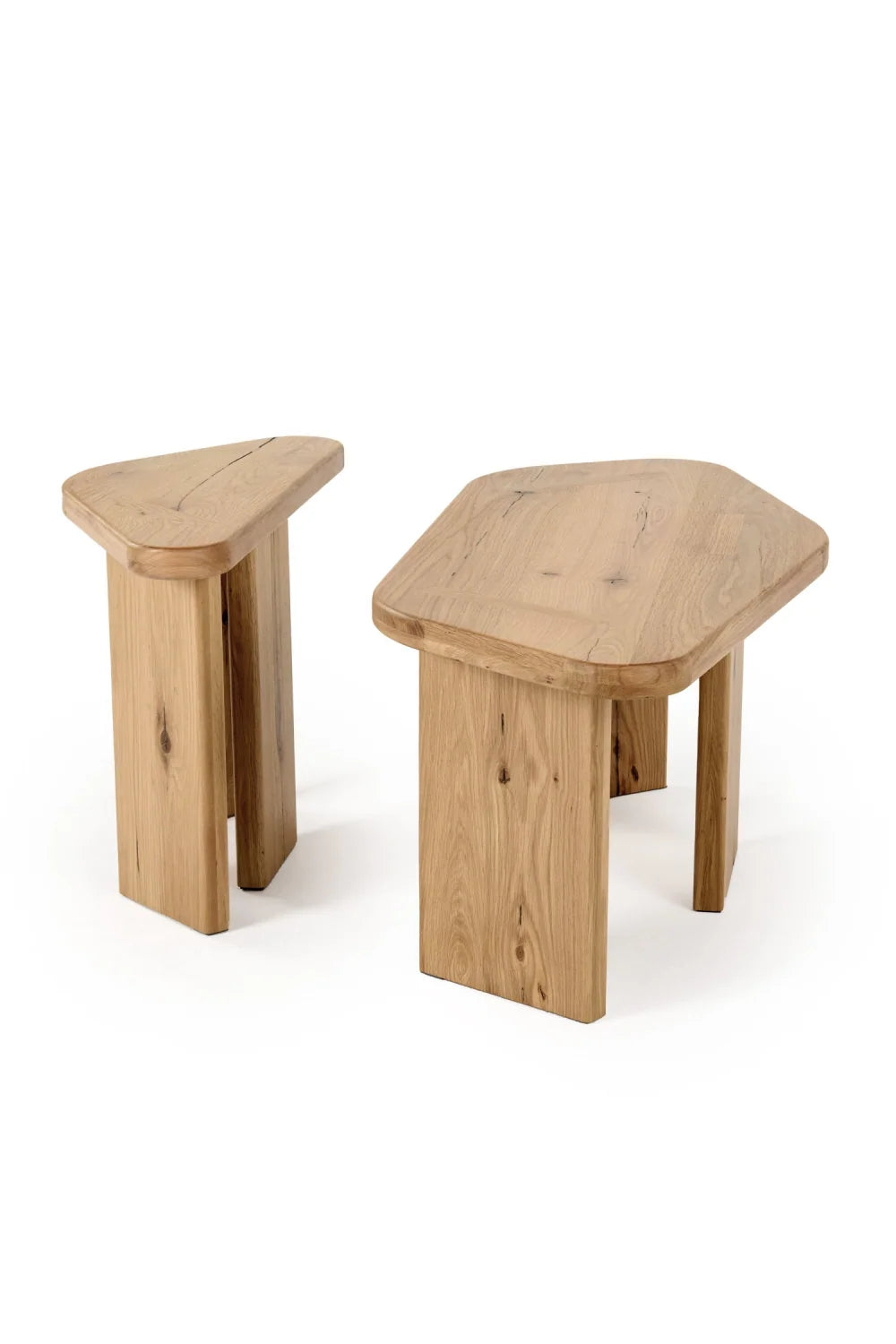 Luxury Natural Oak Coffee Table Set Modern Italian Style for Villa