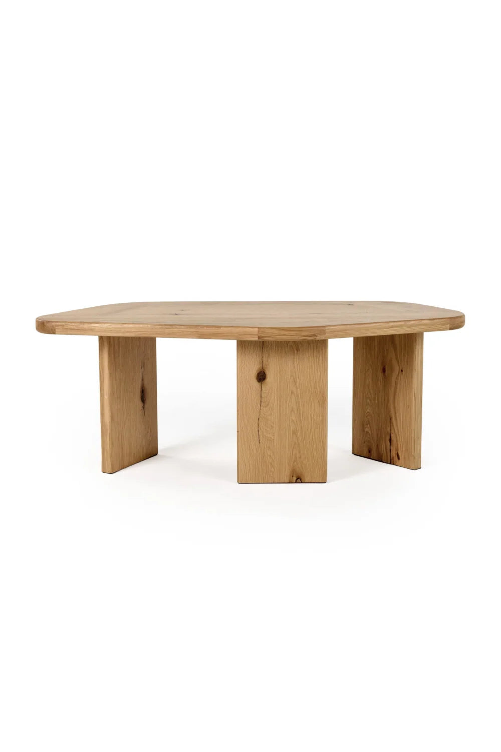 Luxury Natural Oak Coffee Table Set Modern Italian Style for Villa