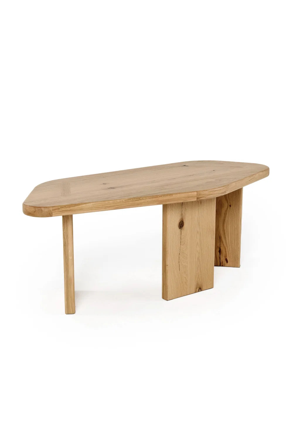 Luxury Natural Oak Coffee Table Set Modern Italian Style for Villa