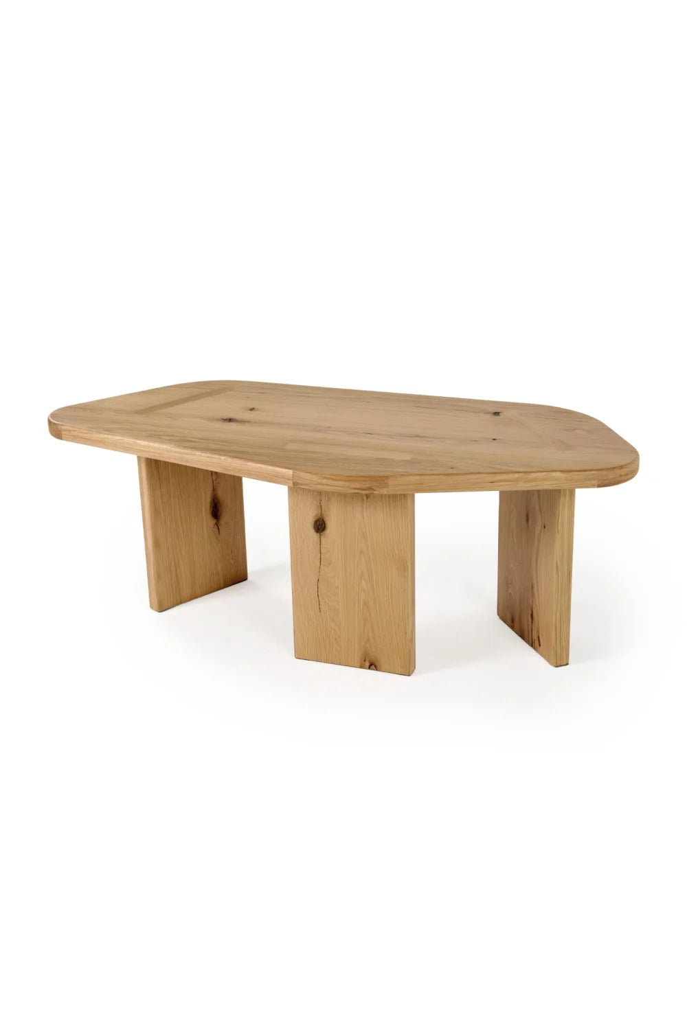 Luxury Natural Oak Coffee Table Set Modern Italian Style for Villa