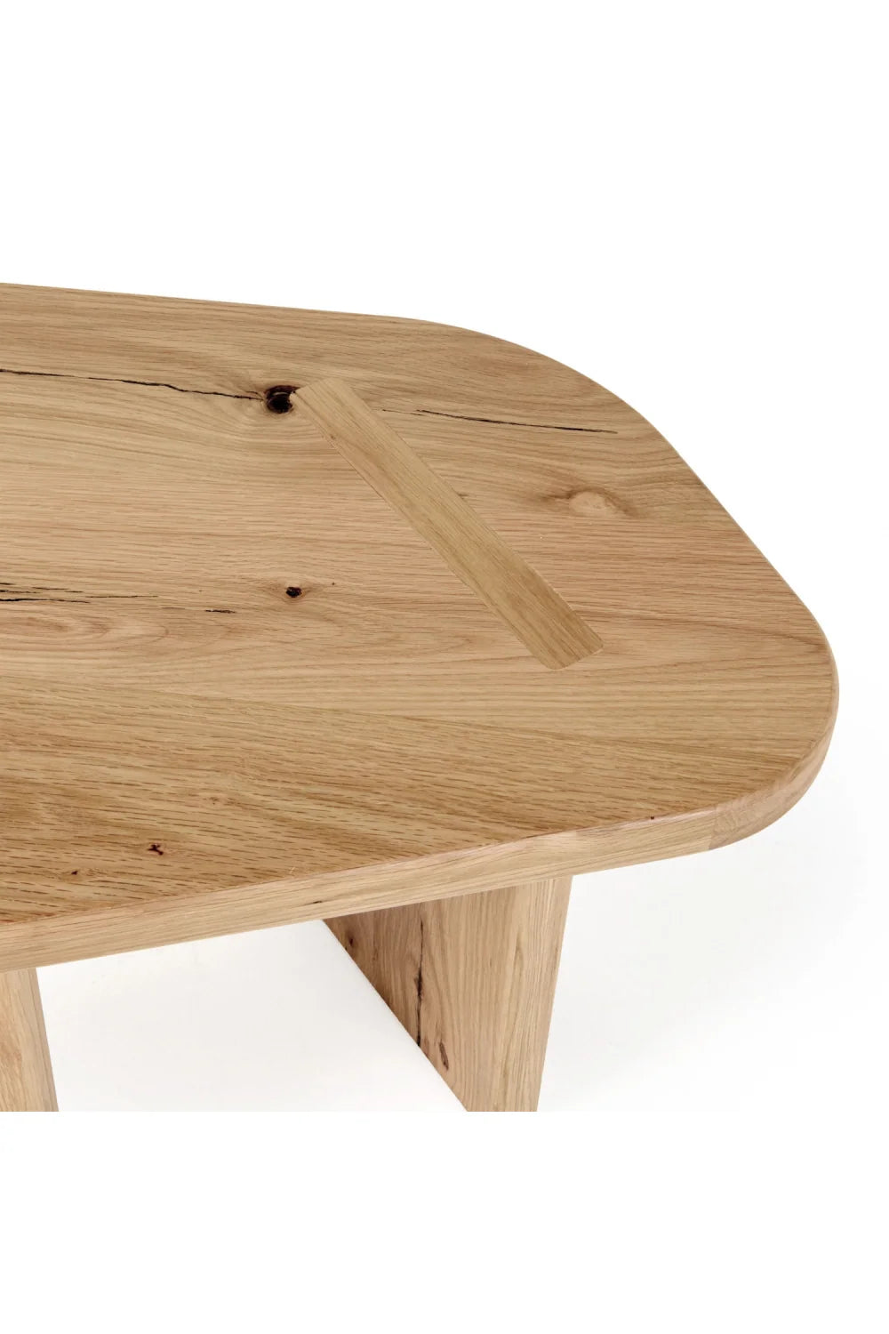 Luxury Natural Oak Coffee Table Set Modern Italian Style for Villa