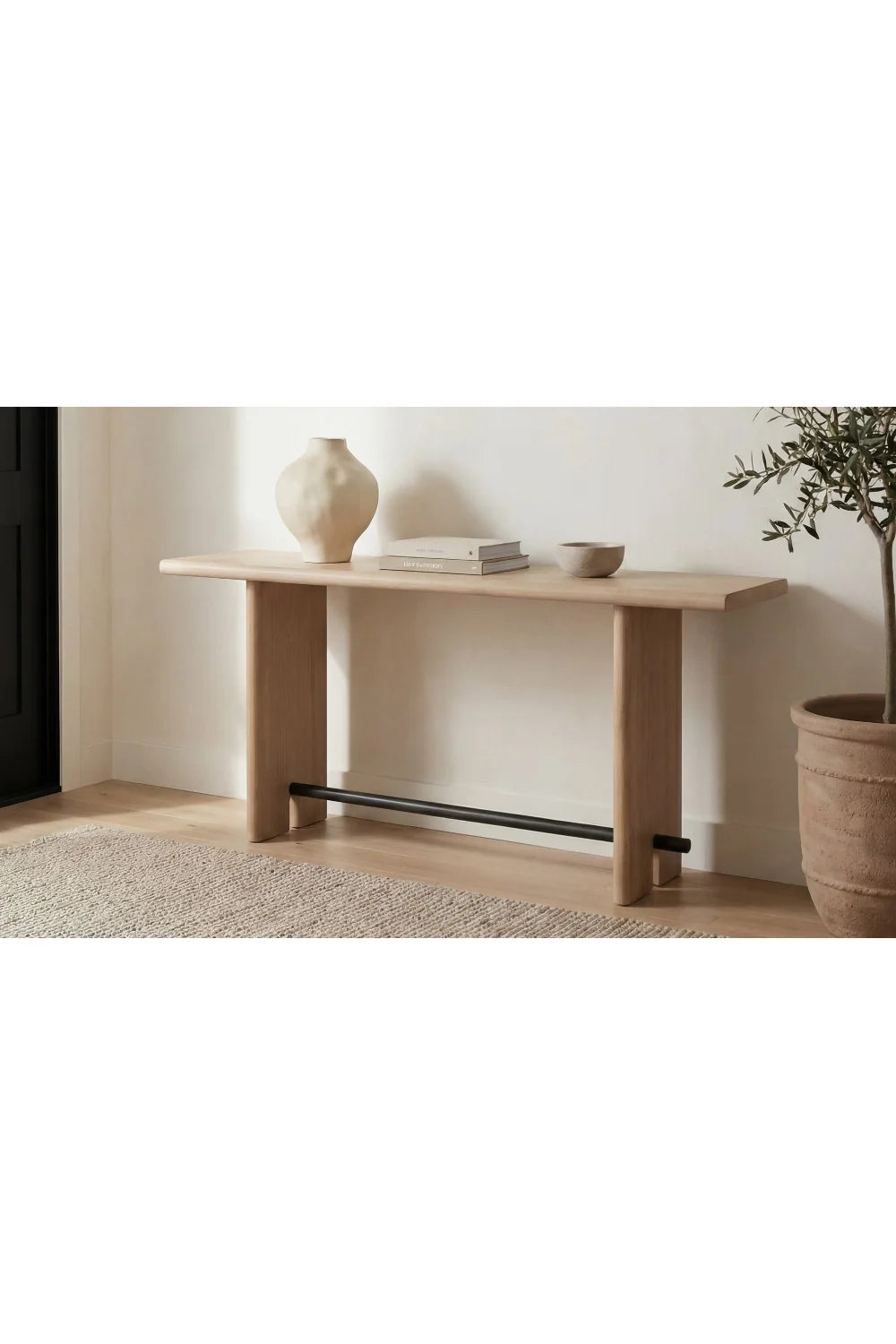 Luxury Natural Oak Console Table Modern Italian Style for Villa