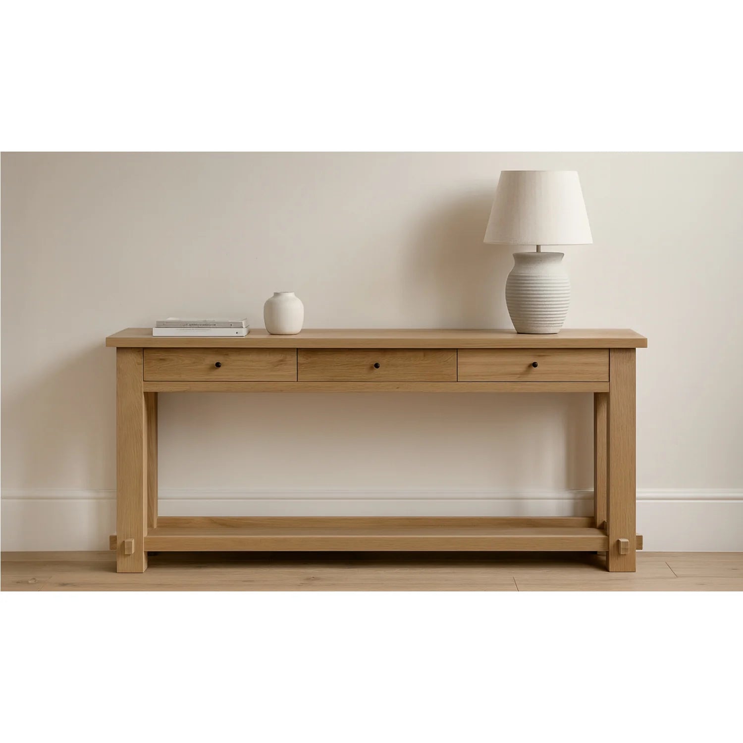 Luxury Natural Oak Console Table Modern Italian Style for Villa