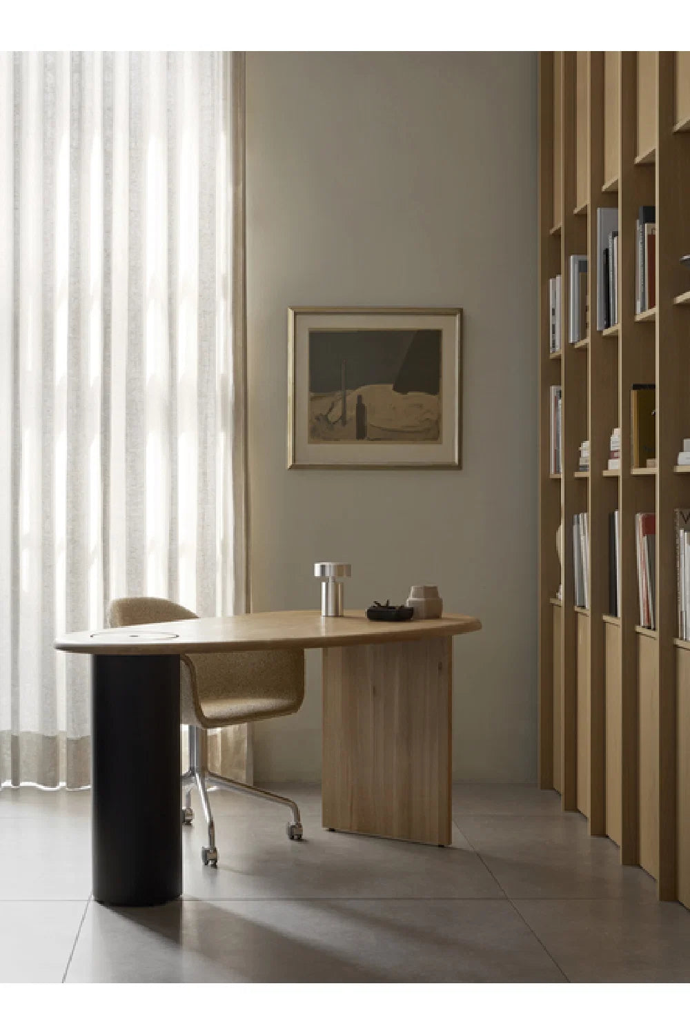 Luxury Natural Oak Modern Desk European Style for Villa