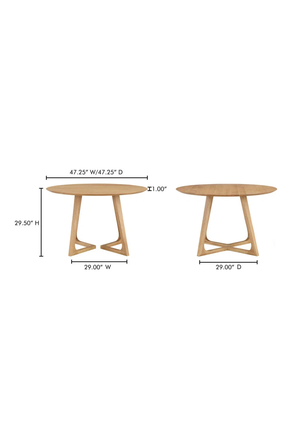 Luxury Natural Oak Round Dining Table Modern Italian Style for Villa
