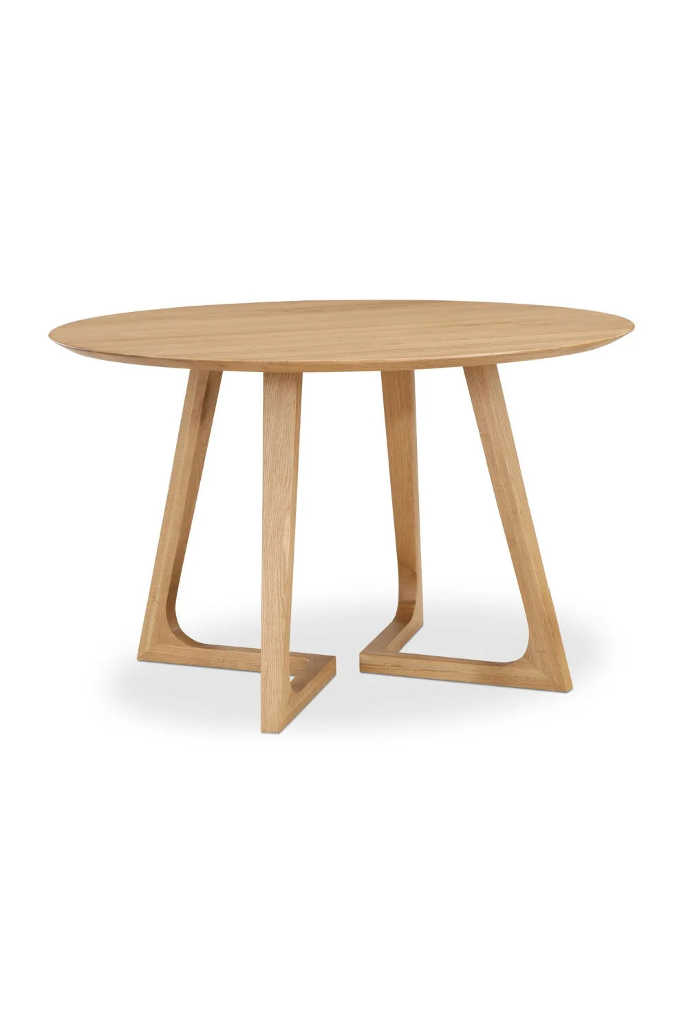 Luxury Natural Oak Round Dining Table Modern Italian Style for Villa