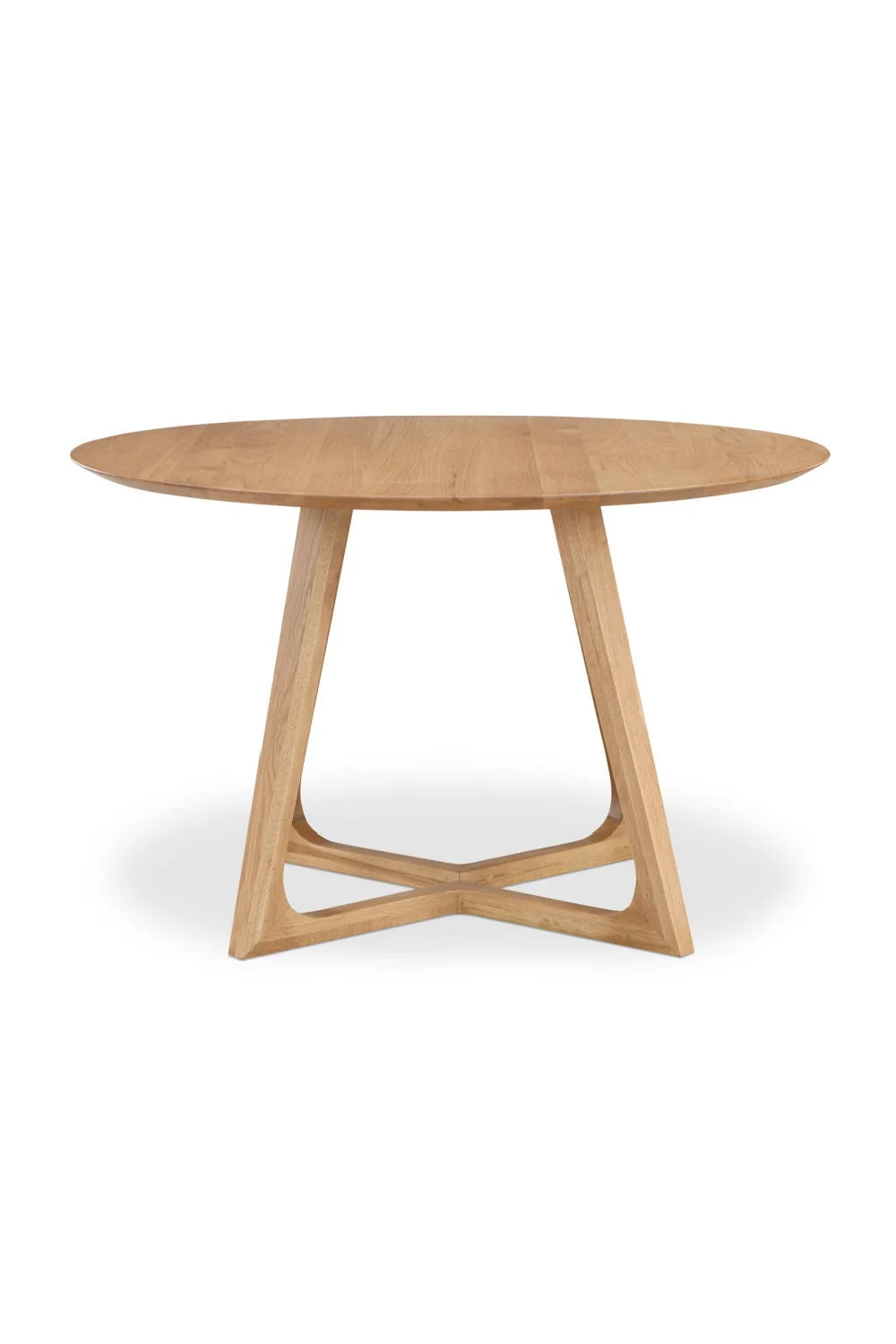 Luxury Natural Oak Round Dining Table Modern Italian Style for Villa