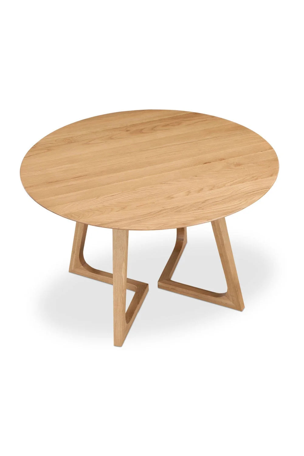 Luxury Natural Oak Round Dining Table Modern Italian Style for Villa