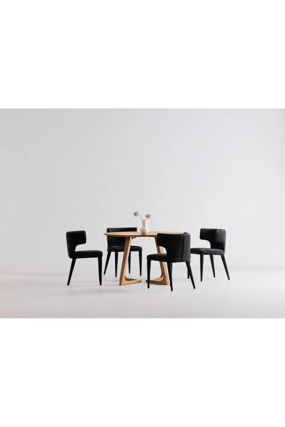 Luxury Natural Oak Round Dining Table Modern Italian Style for Villa