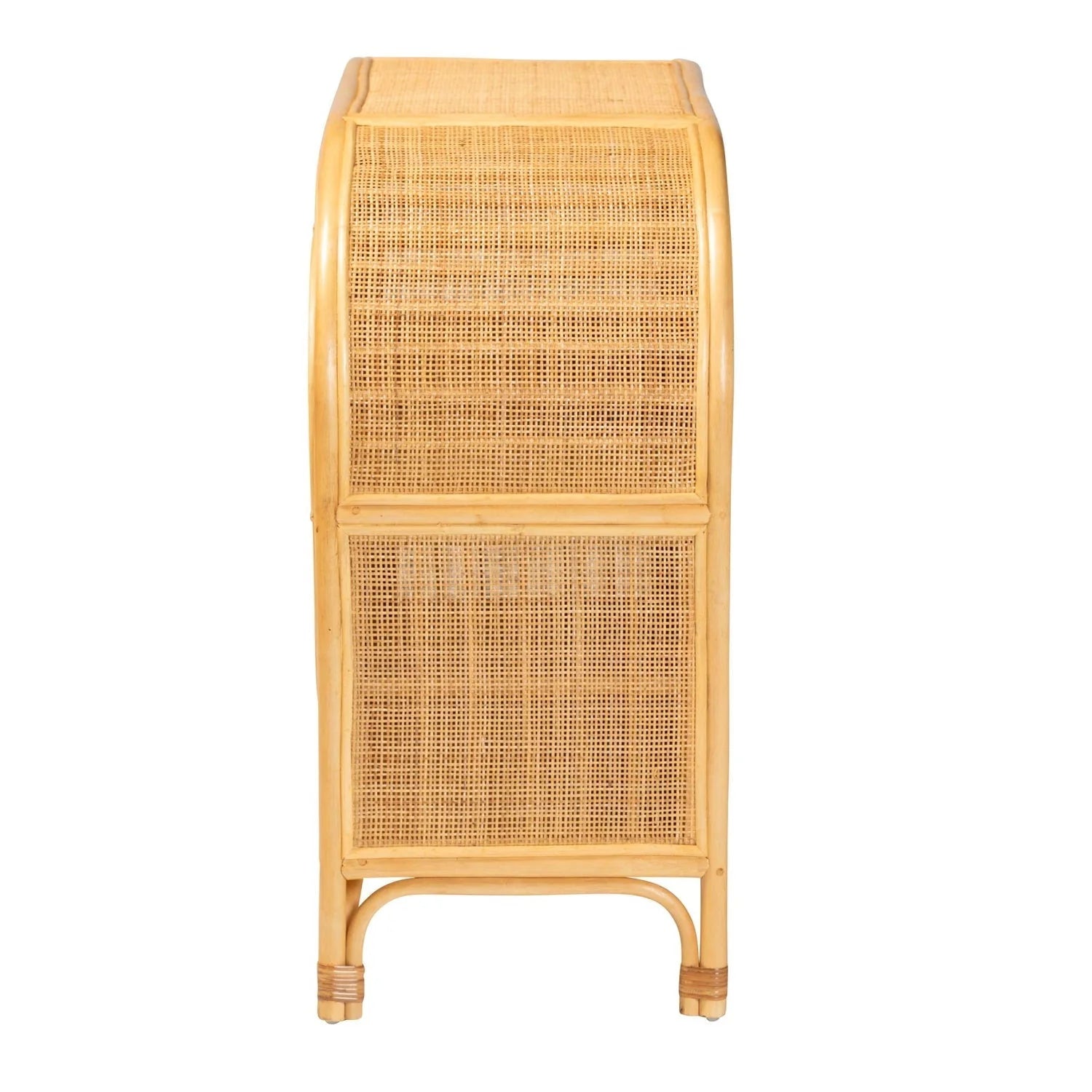 Luxury Natural Rattan 2-Door Sideboard European Style for Villa