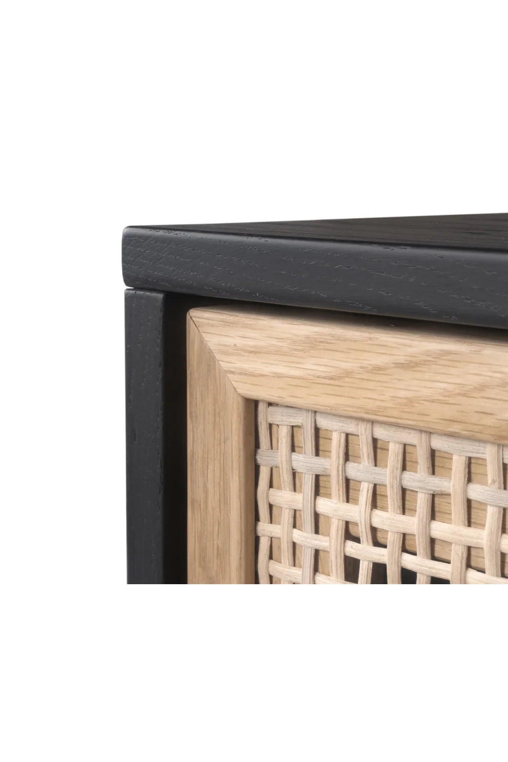 Luxury Natural Rattan 4-Door Sideboard European Style for Villa
