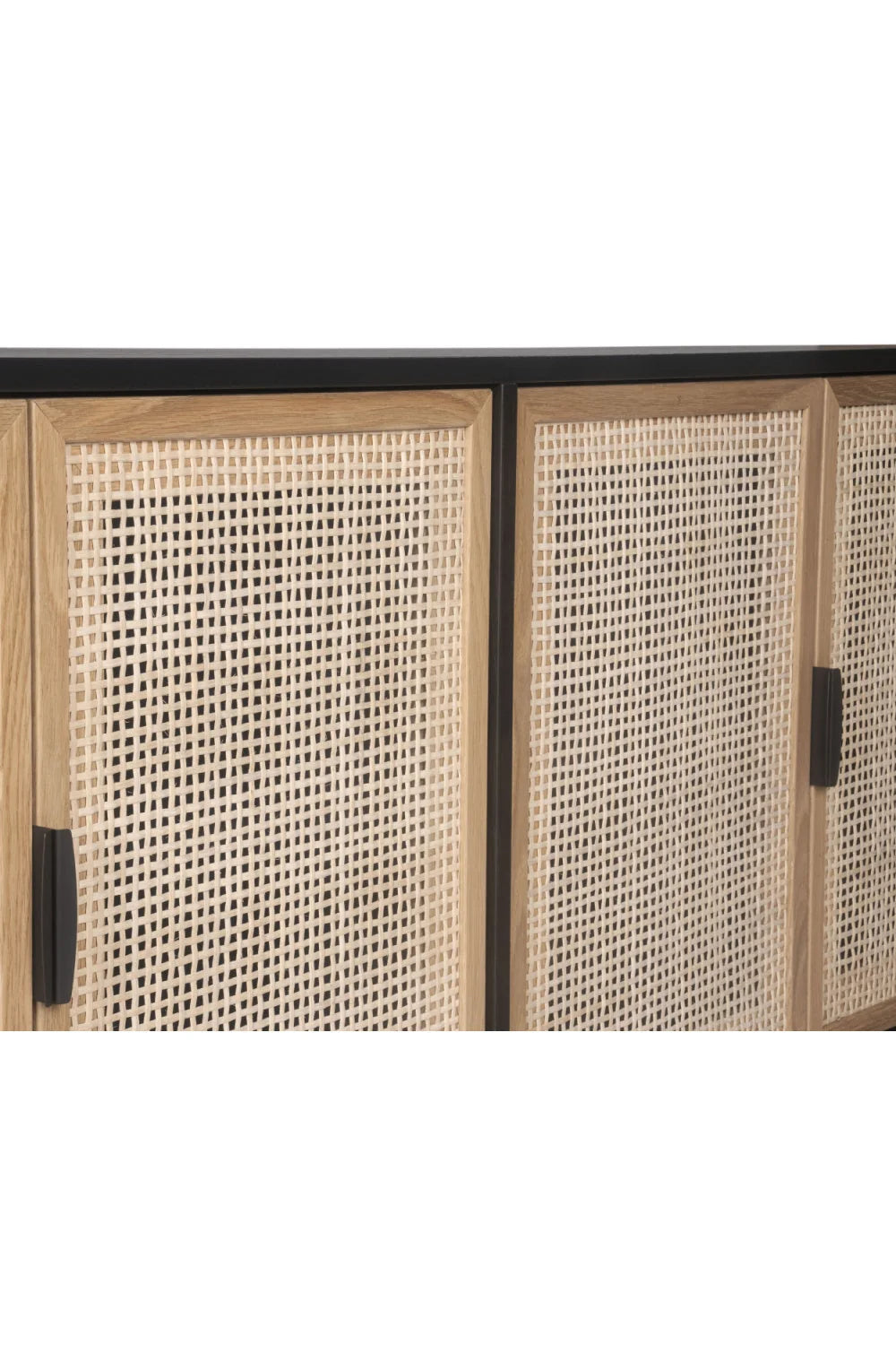 Luxury Natural Rattan 4-Door Sideboard European Style for Villa