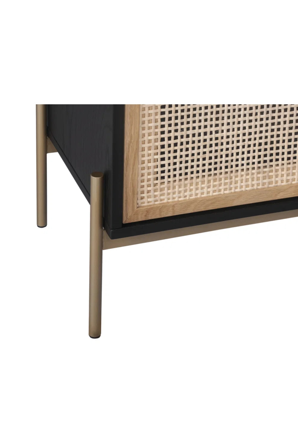 Luxury Natural Rattan 4-Door Sideboard European Style for Villa