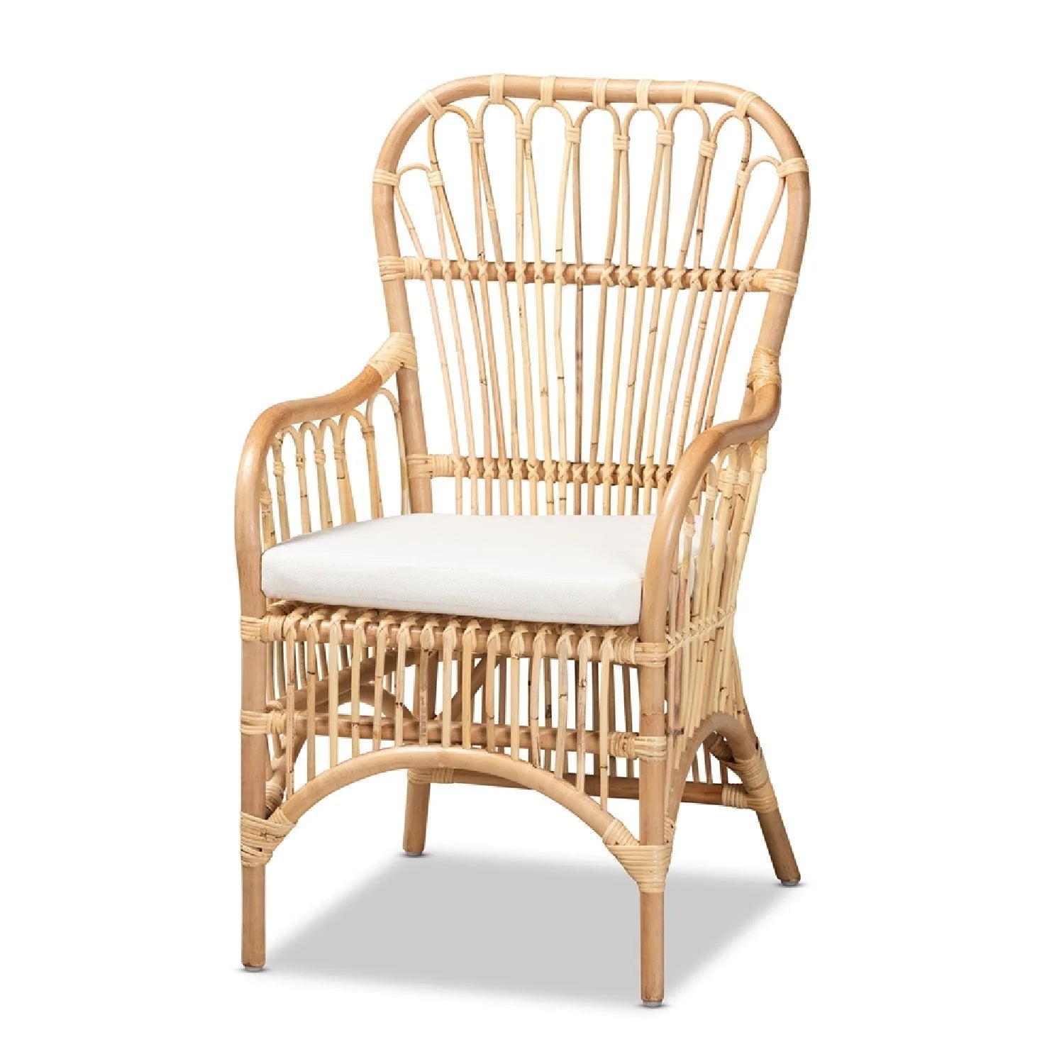 Luxury Natural Rattan Accent Chair Modern Italian Style for Villa