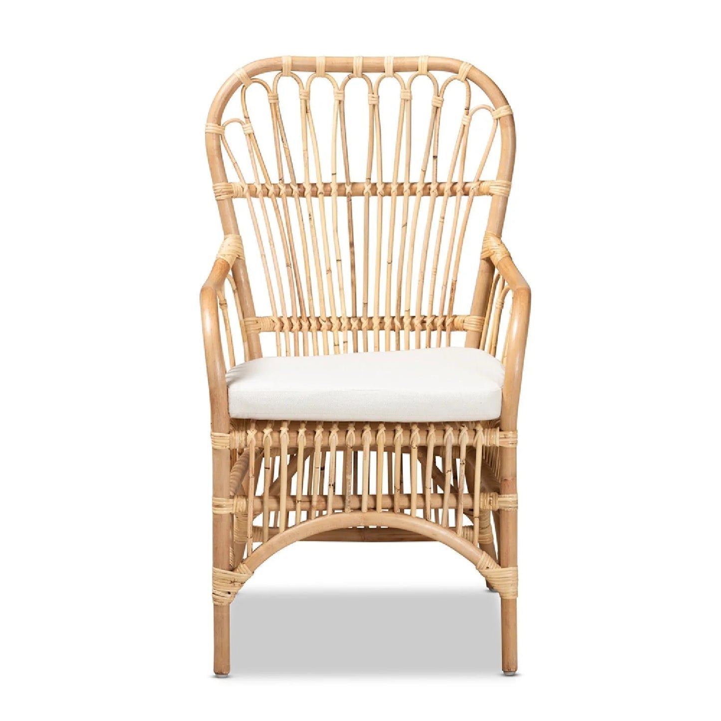Luxury Natural Rattan Accent Chair Modern Italian Style for Villa