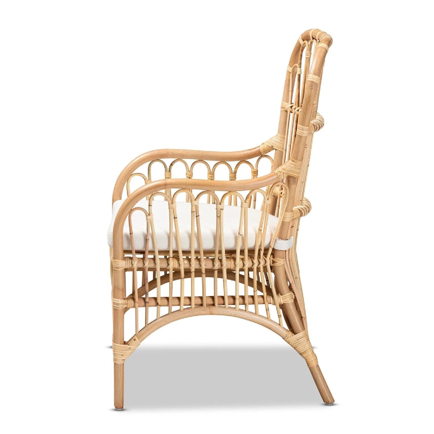 Luxury Natural Rattan Accent Chair Modern Italian Style for Villa