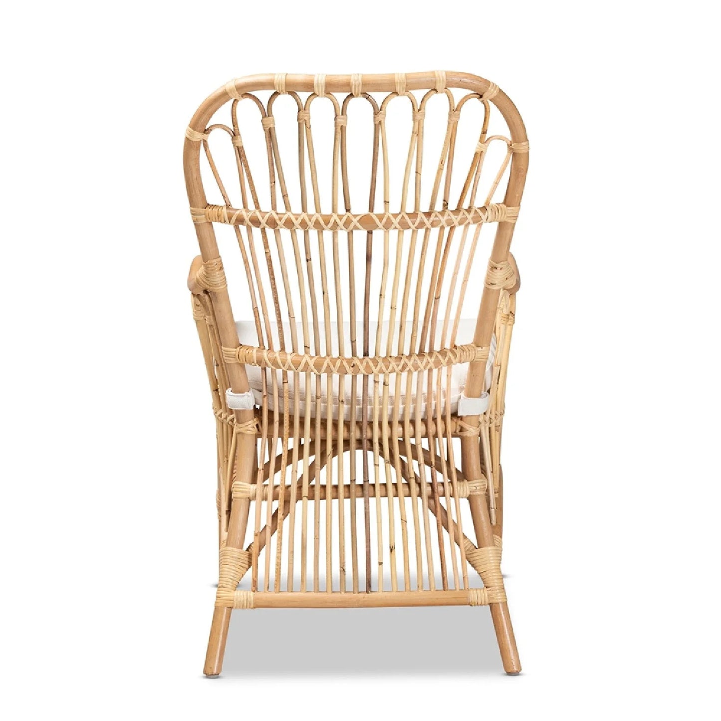 Luxury Natural Rattan Accent Chair Modern Italian Style for Villa