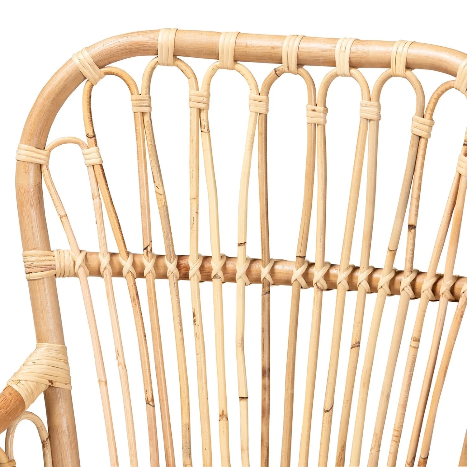 Luxury Natural Rattan Accent Chair Modern Italian Style for Villa