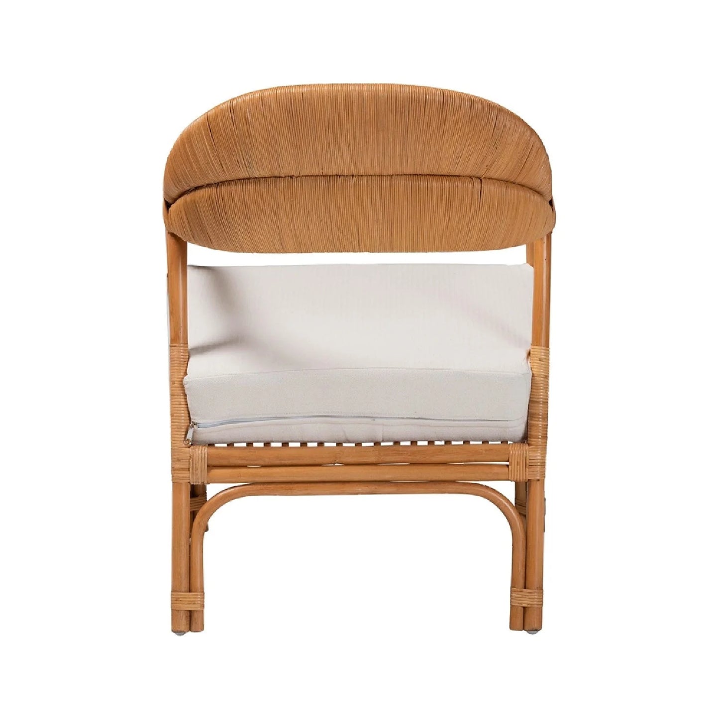 Luxury Natural Rattan Armchair Modern Italian Style for Villa