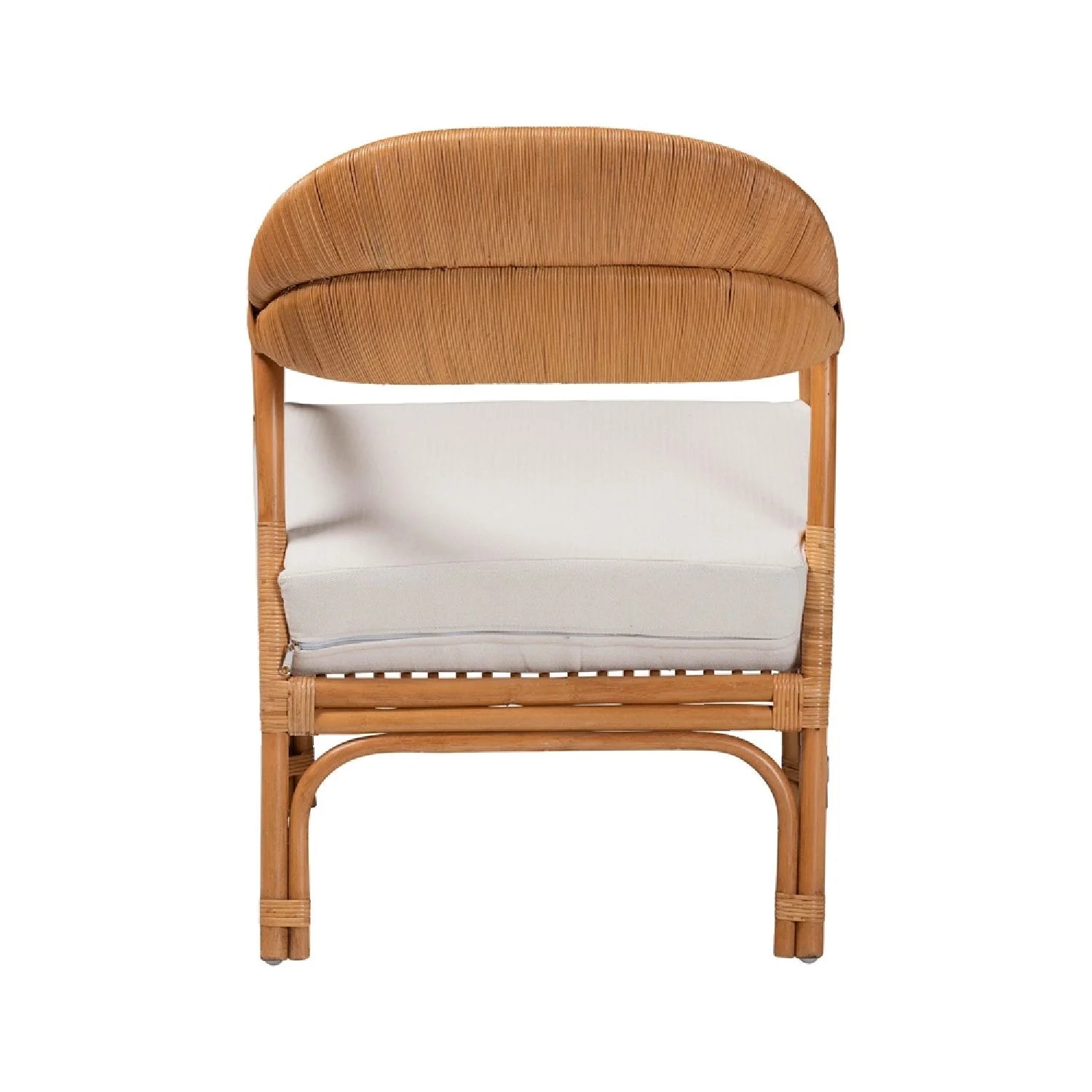 Luxury Natural Rattan Armchair Modern Italian Style for Villa