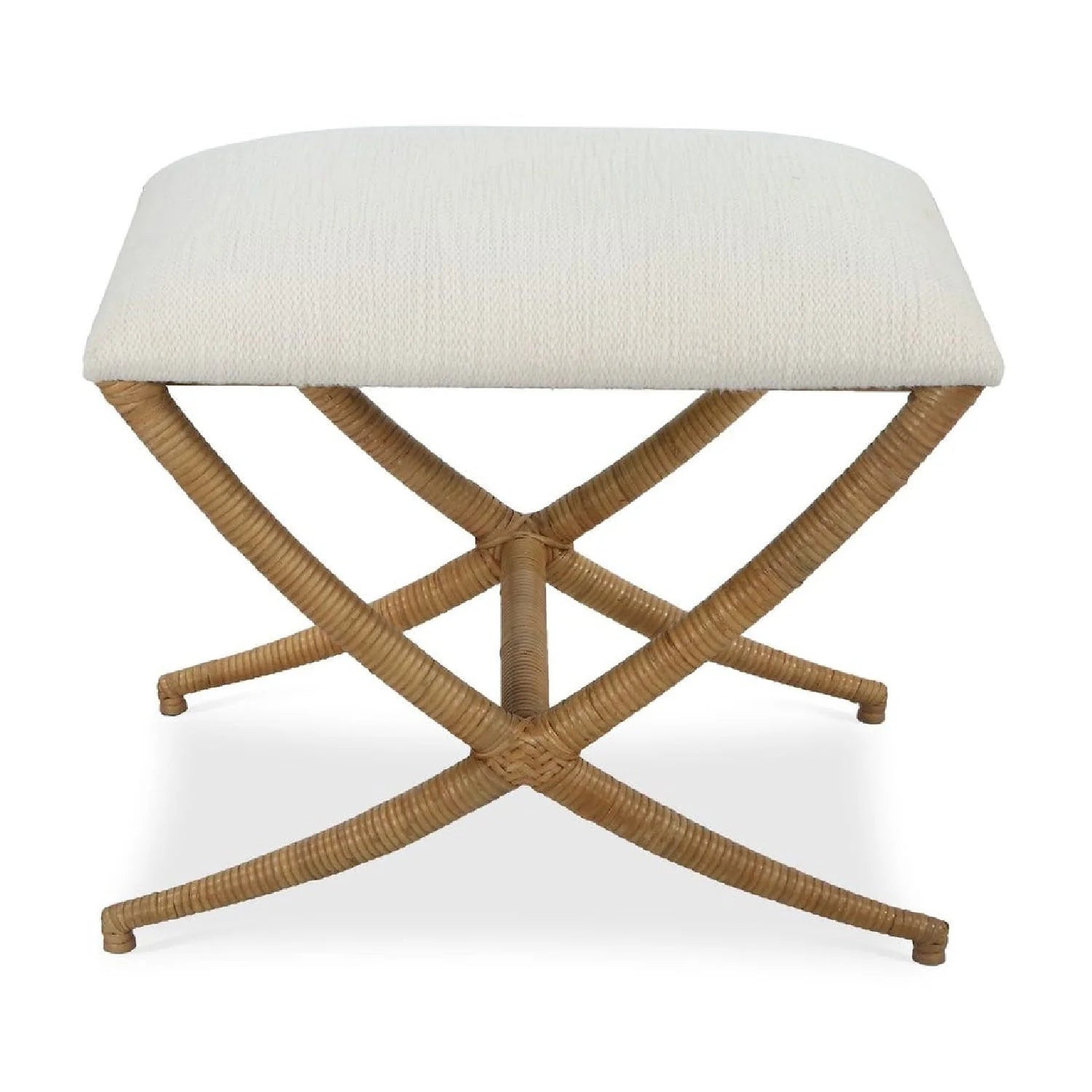 Luxury Natural Rattan Bench European Style for Villa