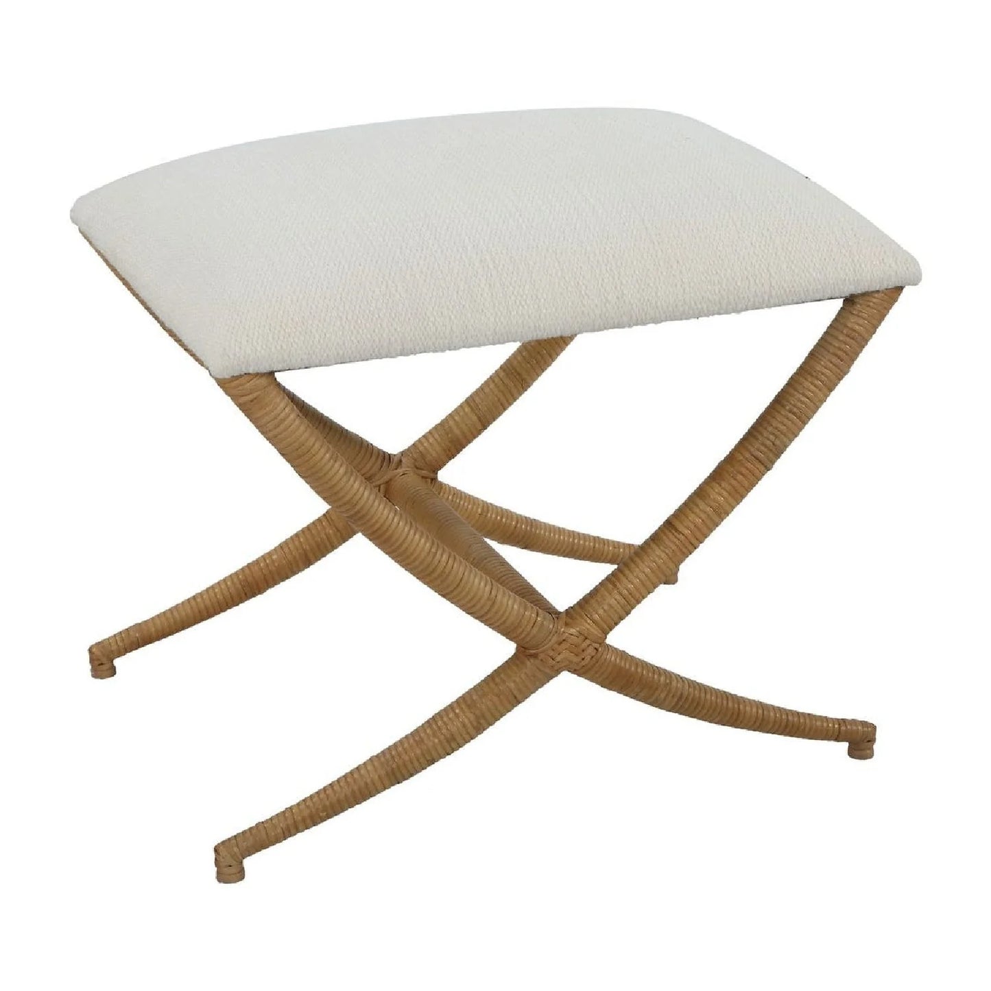 Luxury Natural Rattan Bench European Style for Villa